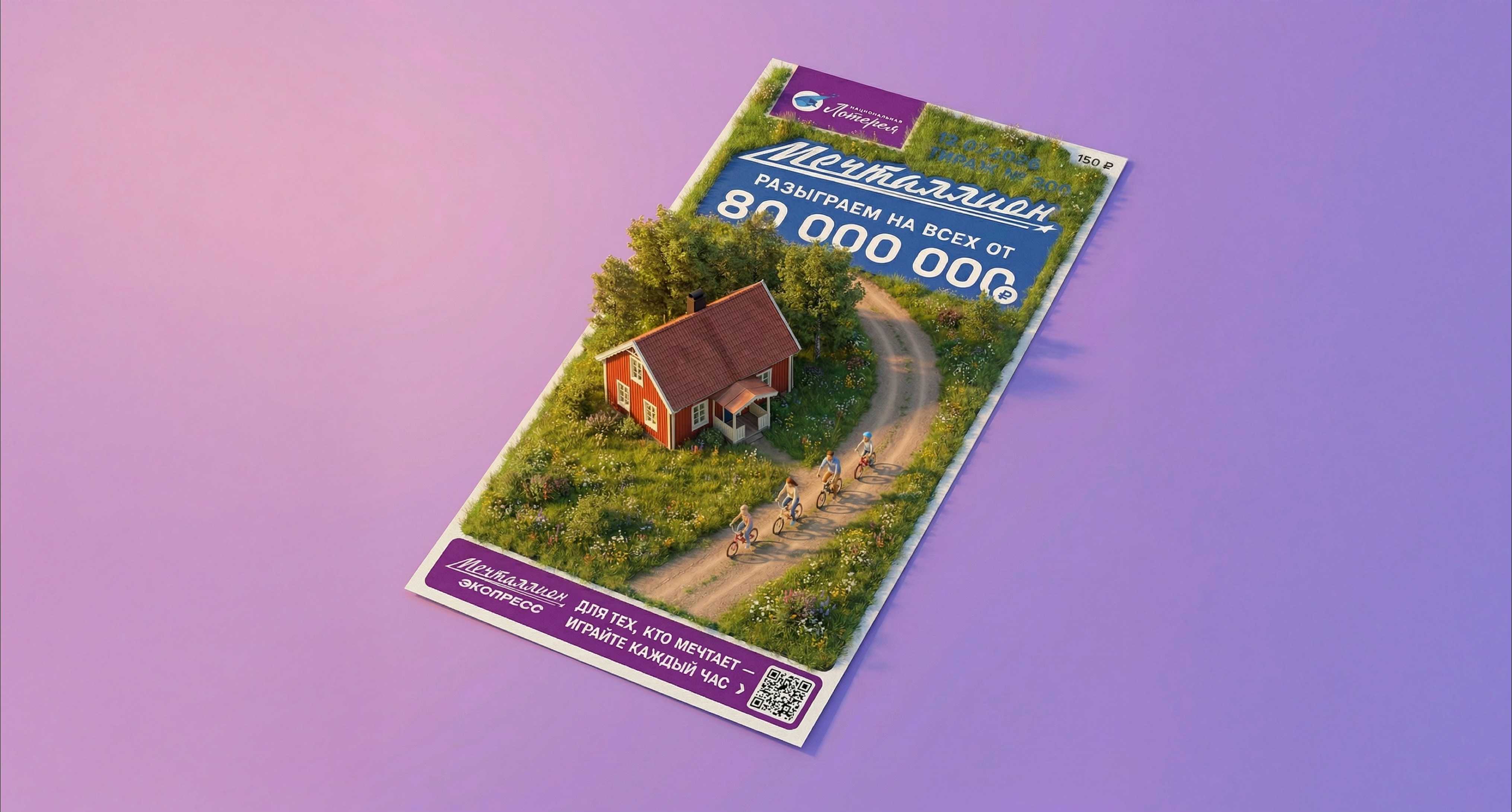 Mechtallion Summer lottery ticket visual with a family biking down a countryside road